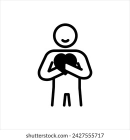 Vector solid black icon for honest