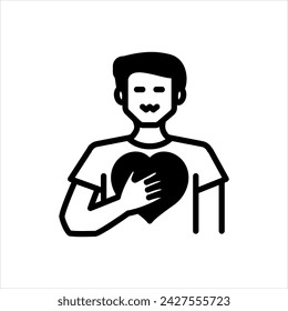 Vector solid black icon for honest