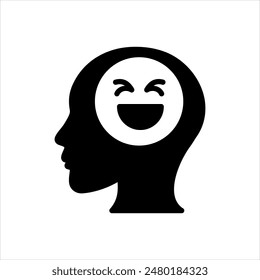 Vector solid black icon for humour