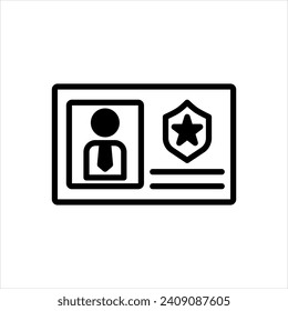 Icono negro sólido vectorial para id