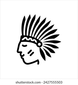 Vector solid black icon for indigenous