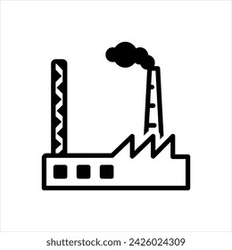 Vector solid black icon for industry