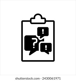 Vector solid black icon for inquiry