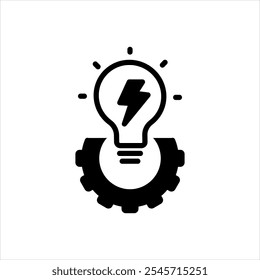 Vector solid black icon for instant invention