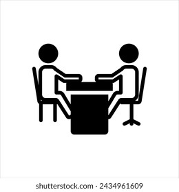 Vector solid black icon for interview