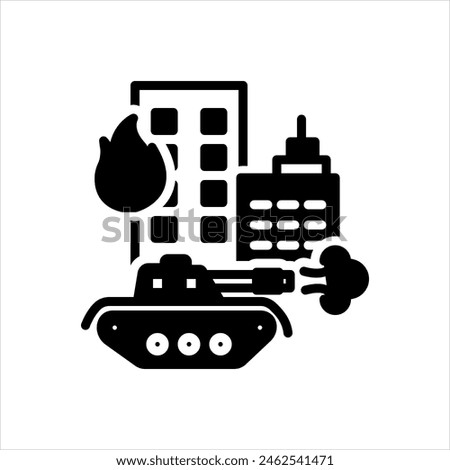Vector solid black icon for invasion