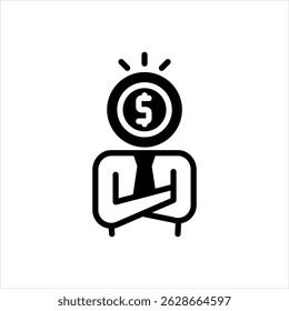 Vector solid black icon for investor