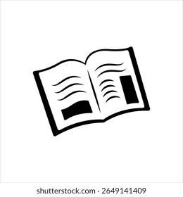 Vector solid black icon for journal