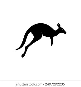 Vector solid black icon for kangaroo