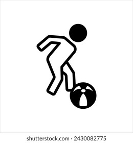 Vector sólido icono negro para niños deporte