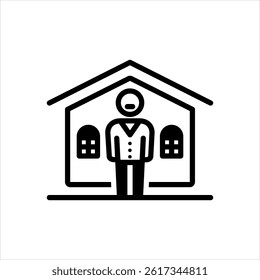 Vector solid black icon for landlord
