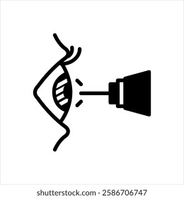 Vector solid black icon for laser vision correction