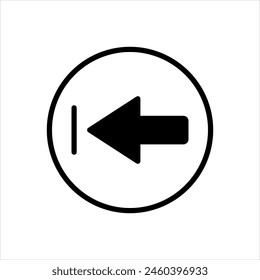 Vector solid black icon for left