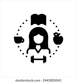 Vector solid black icon for lifestyle