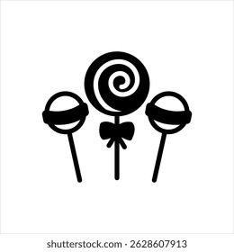 Vector solid black icon for lollipop