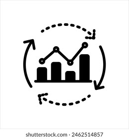 Vector solid black icon for market execution