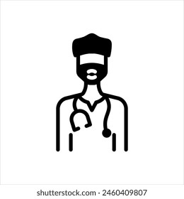 Vector negro sólido para la máscara facial médica