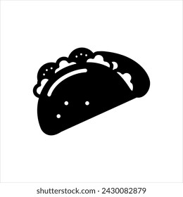 Vector icono negro sólido para la cocina mexicana