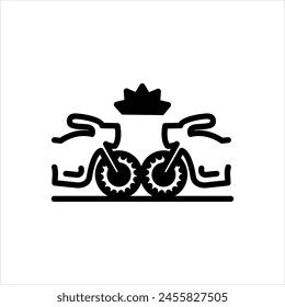 Vector solid black icon for motorcycle crashes