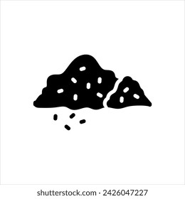 Vector solid black icon for mounds