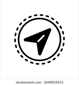 Vector solid black icon for navigation