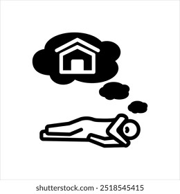 Vector solid black icon for no shelter