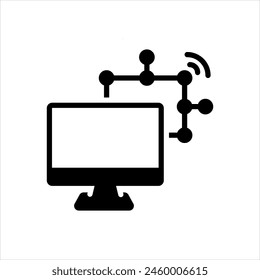 Vector solid black icon for node networks