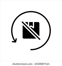 Vector solid black icon for non refundable