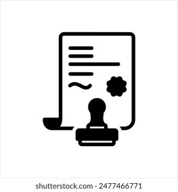 Vector solid black icon for notary