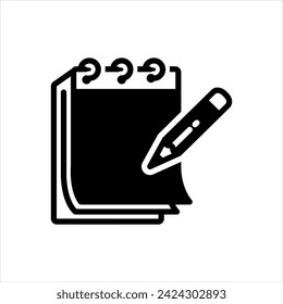 Vector solid black icon for note