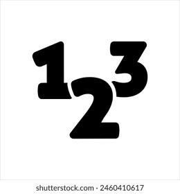 Vector solid black icon for numbers