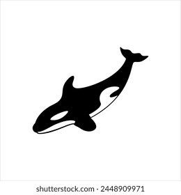 vector solid black icon for orca