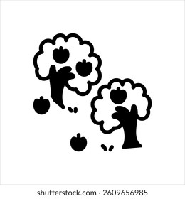 Vector solid black icon for orchard