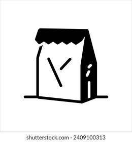 Vector solid black icon for pack