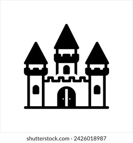 Vector solid black icon for palace