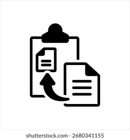 Ícone preto sólido vetorial para colar