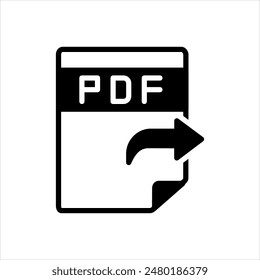 Vector solid black icon for pdf export