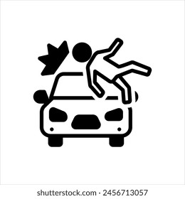 Vector solid black icon for 
pedestrian accident