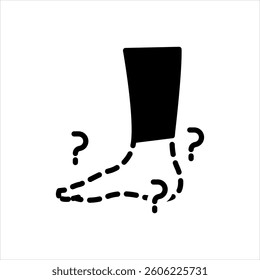 Vector solid black icon for phantom foot