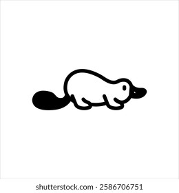 Vector solid black icon for platypus