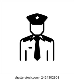 Vektor-solide schwarze Ikone für Polizei