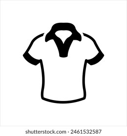 Vector solid black icon for polo shirt