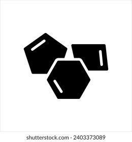 Vector solid black icon for polygons 