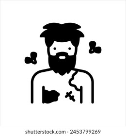 Vector solid black icon for poor hygiene