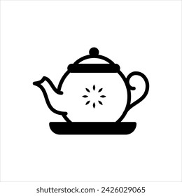 Vector solid black icon for porcelain