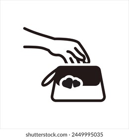 Vector solid black icon for pouch