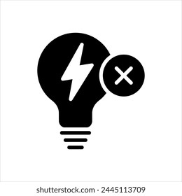 Vector solid black icon for power outage