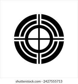 Vector solid black icon for precise