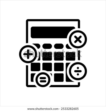 Vector solid black icon for premium calculator