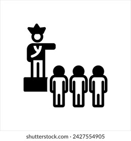 Vector solid black icon for prerogative
